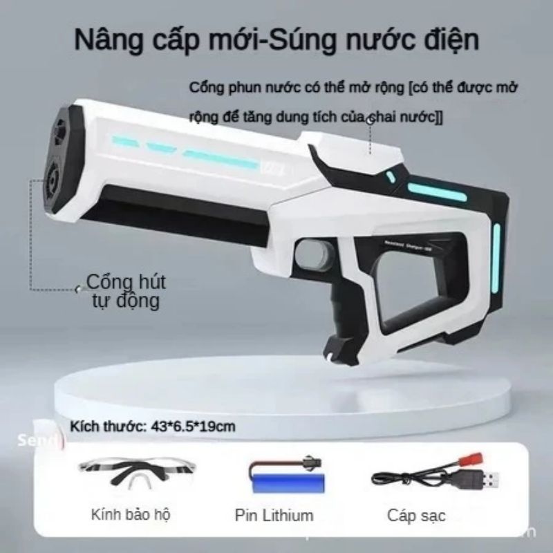 Trẻ em đồ chơi bắn súng nước điện Sạc lại Splash Blaster / Goggles - An toàn cho trẻ em