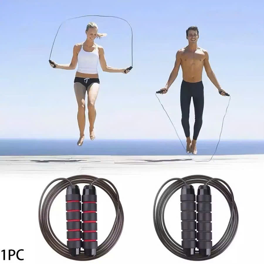 Dây Nhảy Tập Thể Dục Lõi Thép Chống Rối Tay Cầm Mút