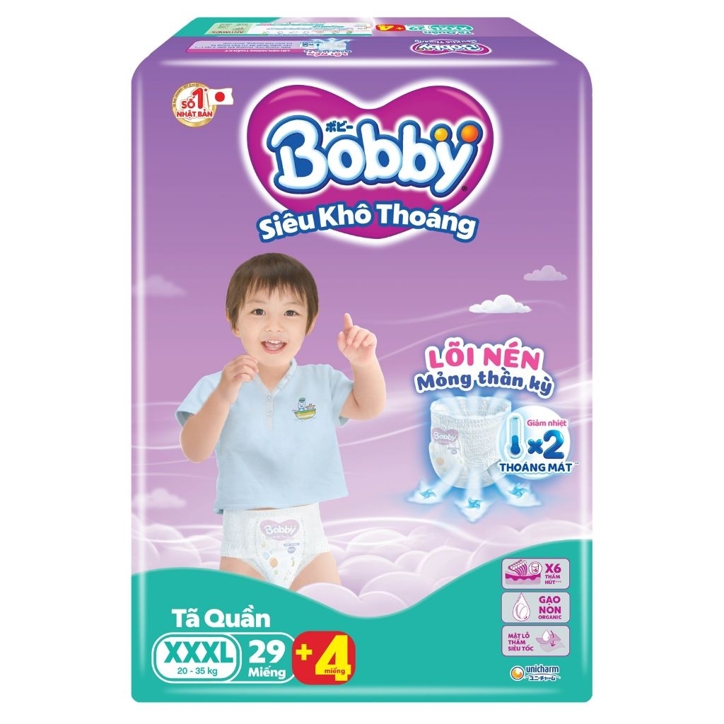 [Tặng 4 miếng hoặc 2 miếng tùy size]Tã Quần Bobby XXXL29/L36 /XXL28/ XXXL22