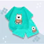 Bộ Quần Áo Bé Trai Bé Gái – Hình Gấu Trắng Quàng Khăn Ngộ Nghĩnh, Thun Cotton Thoáng Mát (M 270)