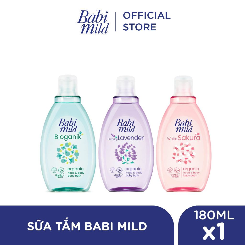 Sữa tắm gội toàn thân cho bé Babi Mild 180ml