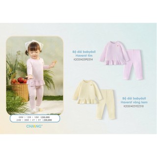 Chaang AW2025 Bộ dài babydoll, cổ trụ Haverst cho bé T9.1