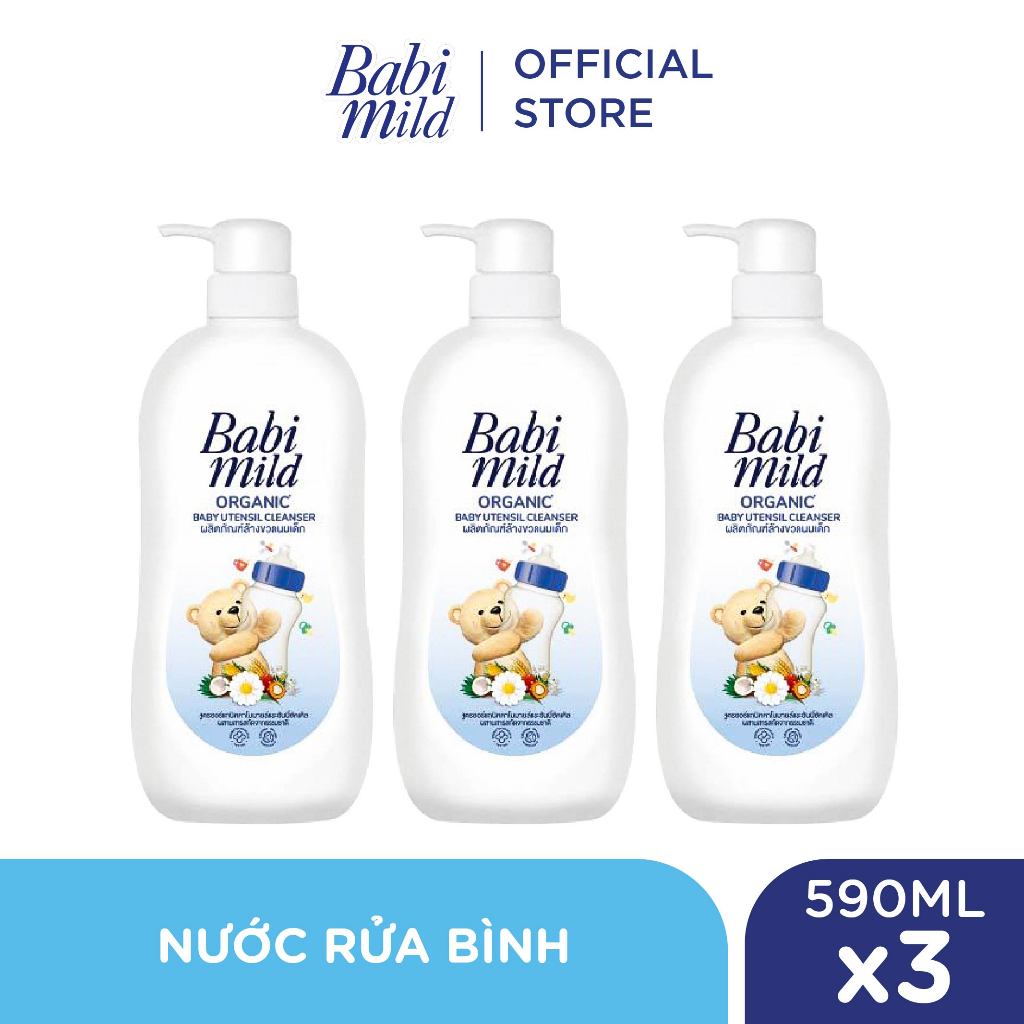Combo 3 Nước rửa bình sữa Babi Mild 590MLx3