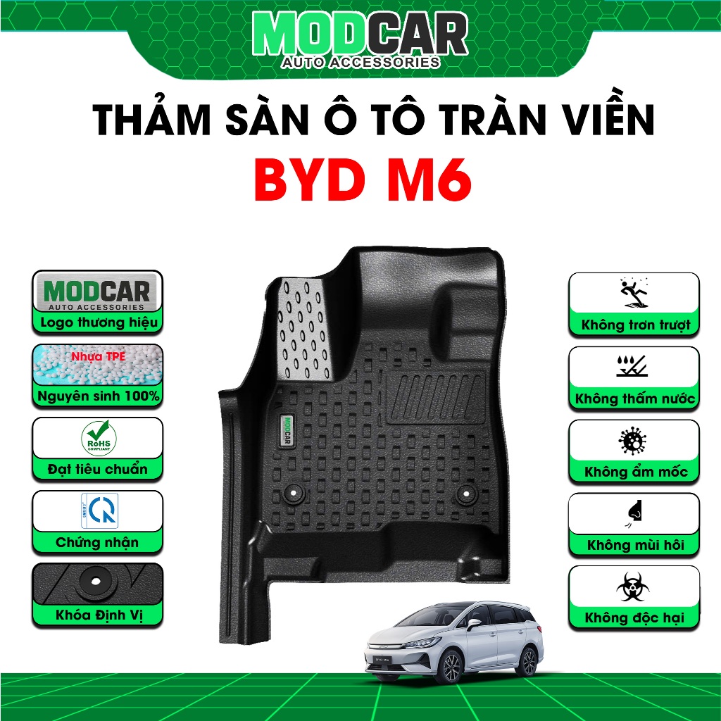 Thảm Lót Sàn BYD M6 (2024 - Hiện tại) - Modcar - Nhựa TPE không mùi, tràn viền | BigBuy360 - bigbuy360.vn