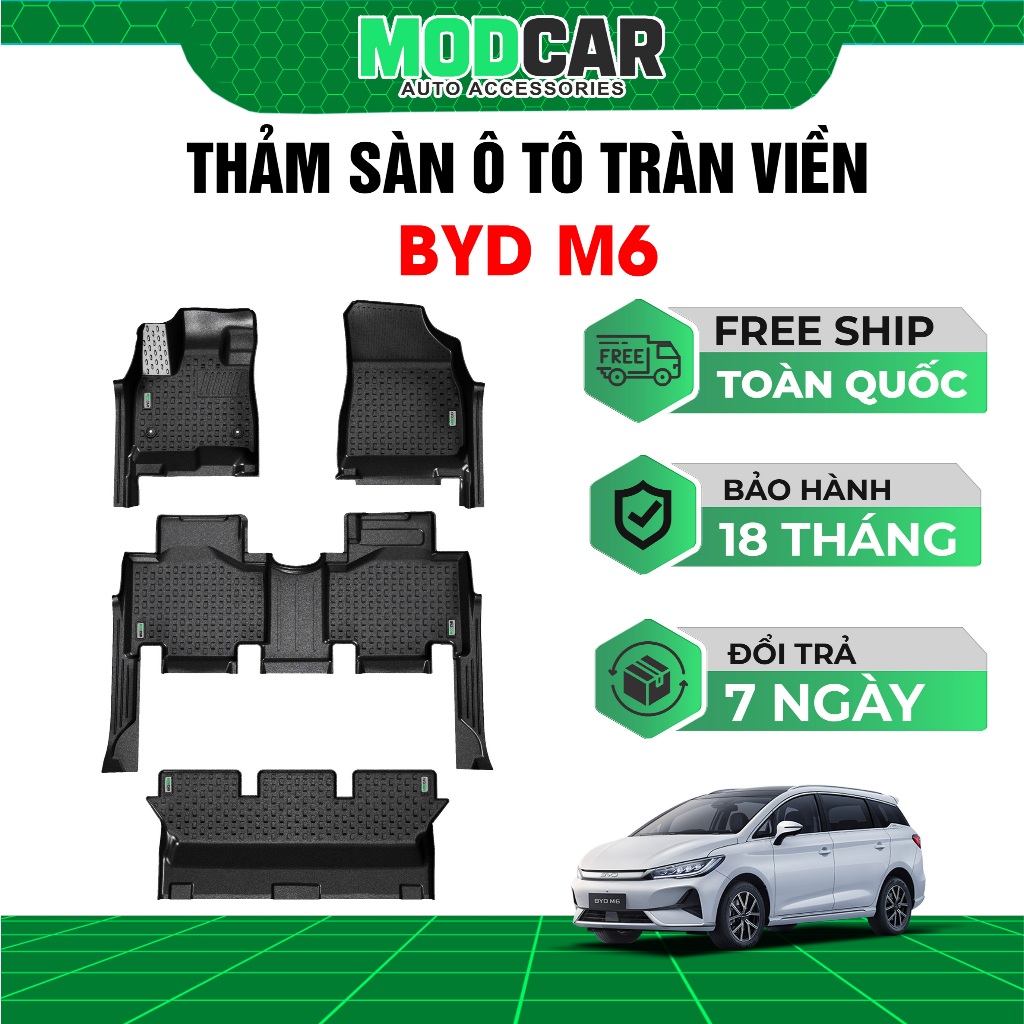Thảm Lót Sàn BYD M6 (2024 - Hiện tại) - Modcar - Nhựa TPE không mùi, tràn viền | BigBuy360 - bigbuy360.vn