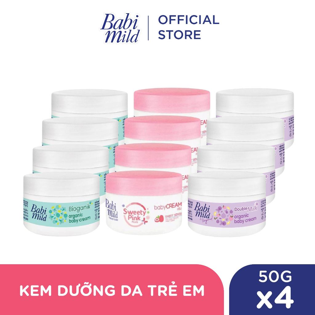 Combo 4 Kem dưỡng da Babi Mild 50Gx4