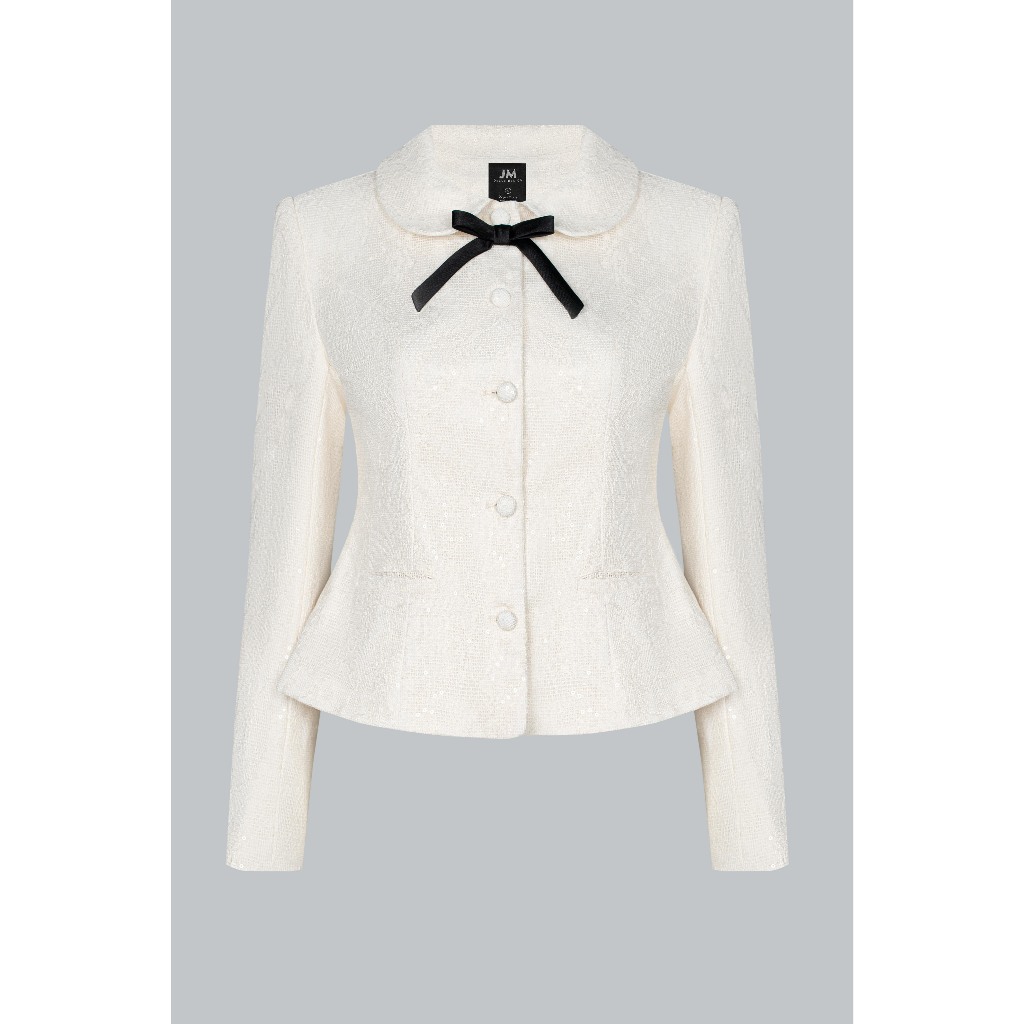 Set Áo Blazer Nữ Cổ Sen Dáng Ngắn 5B09.2508TW, Chân Váy Xếp Ly Ren Tiểu Thư Retro 4S27.2508W. Set Công Sở Thanh Lịch JM