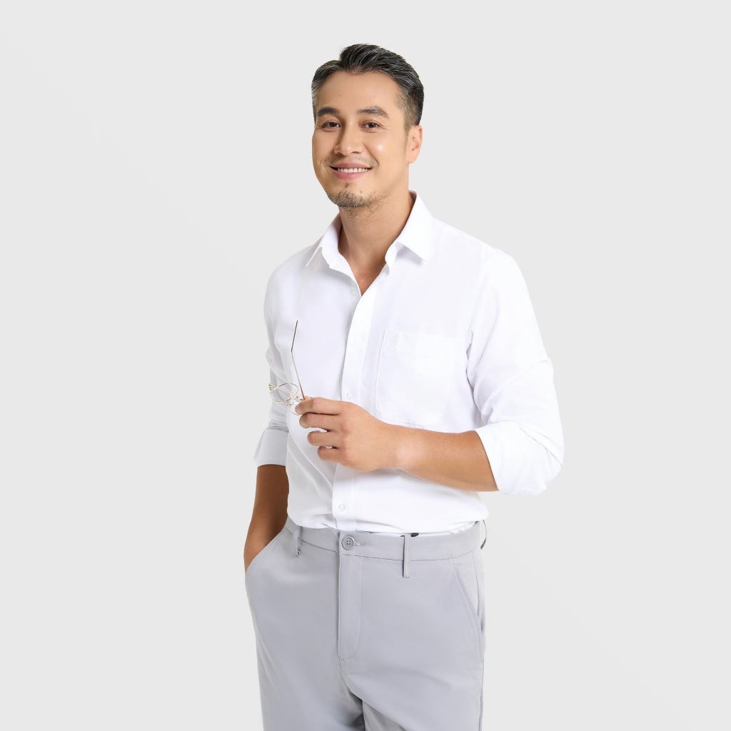 Áo sơ mi nam dáng ôm CANIFA dáng slimfit nano thấm hút tốt 8TH25W004