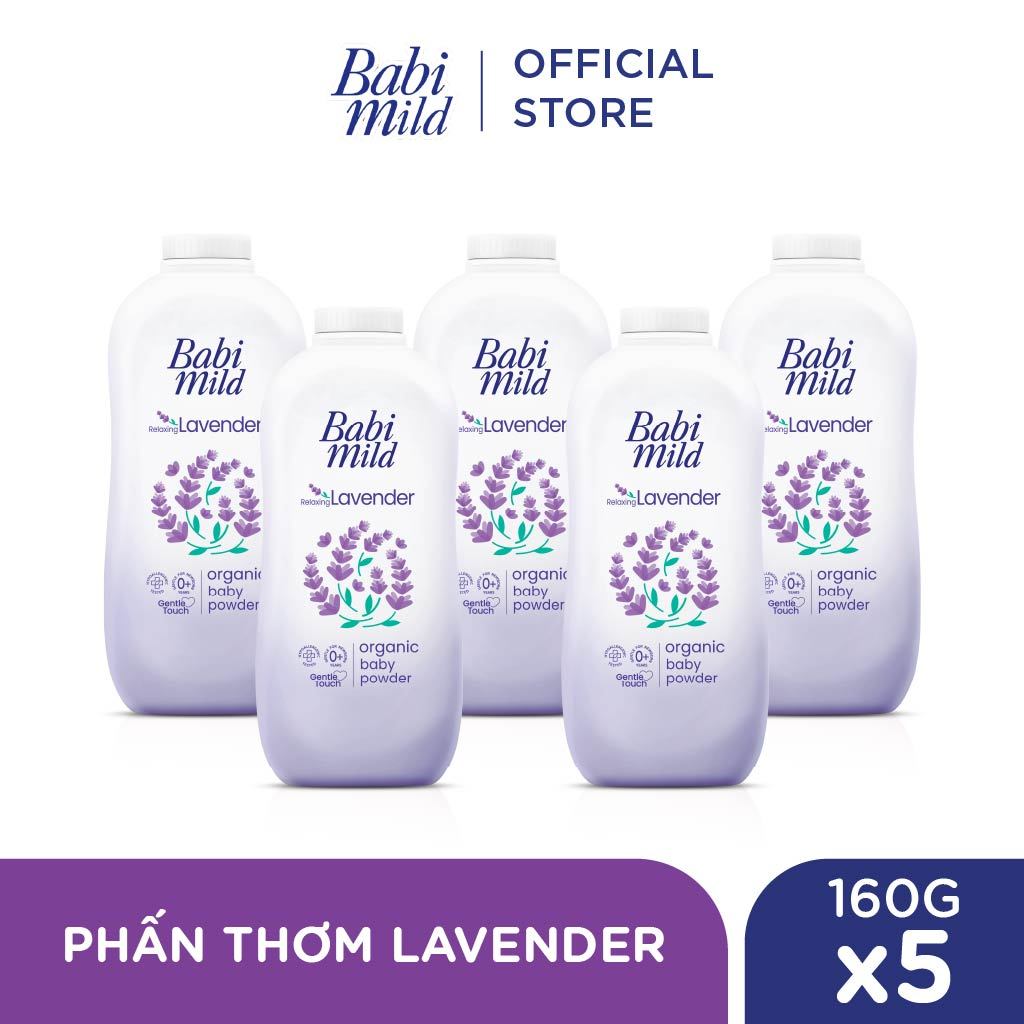 Combo 5 Phấn thơm Babi Mild 160Gx5
