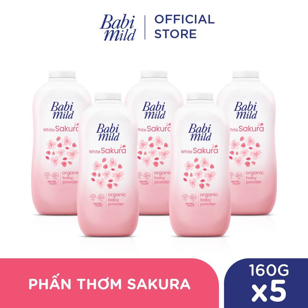 Combo 5 Phấn thơm Babi Mild 160Gx5