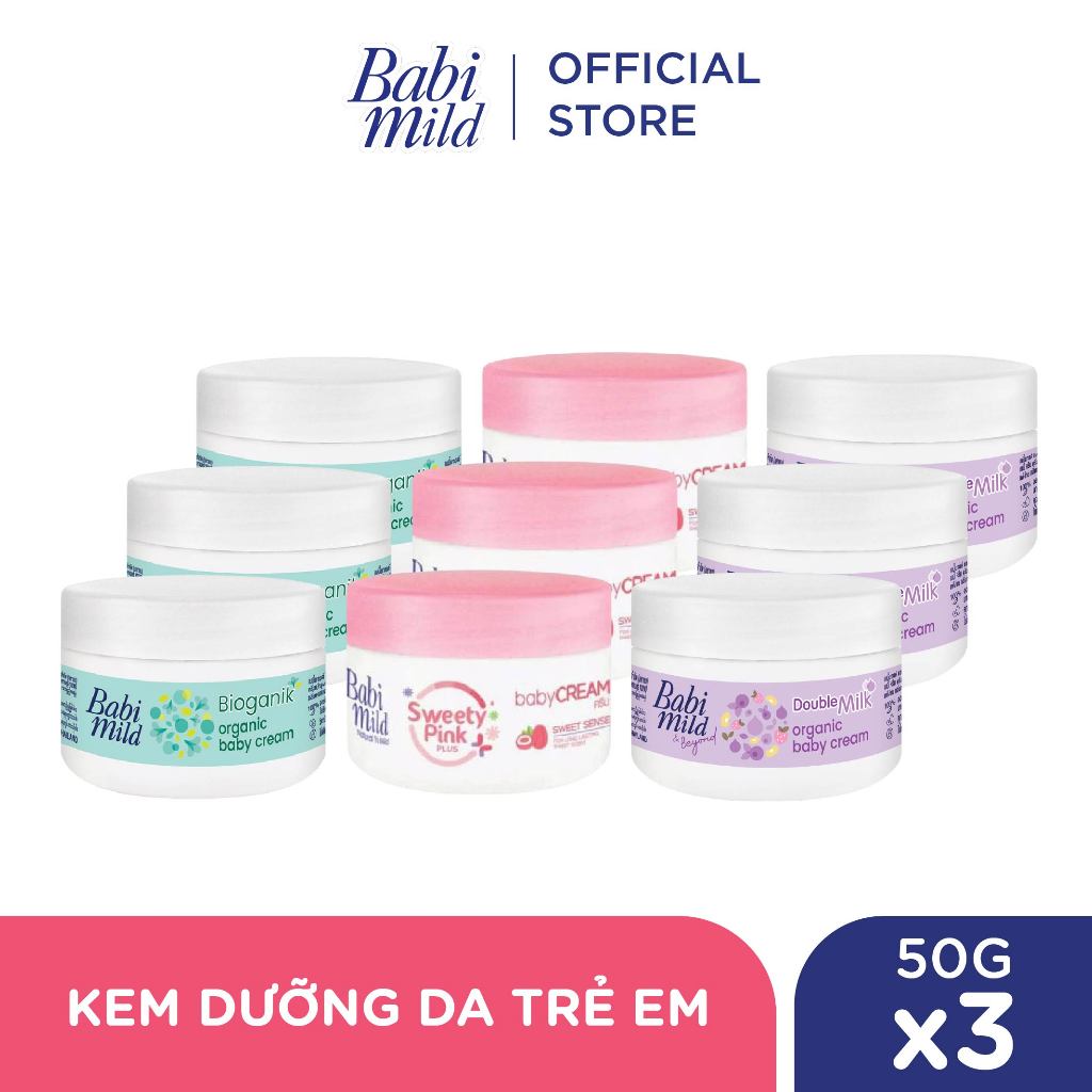 Combo 3 Kem dưỡng da Babi Mild 50Gx3