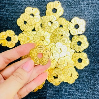 COMBO 30 50 Đồng Xu Hoa Mai Kim Tiền Phong Thủy Âm Dương Bằng Đồng
