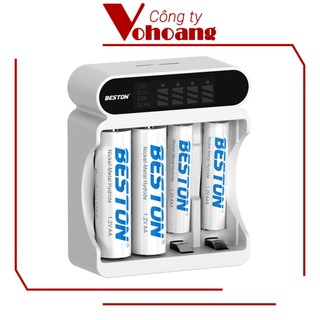 Beston C9023L sạc kèm pin thông minh có màn hình, sạc pin Ni-MH 1.2V thông minh, tự ngắt, bảo vệ pin tối ưu pin AA / AAA