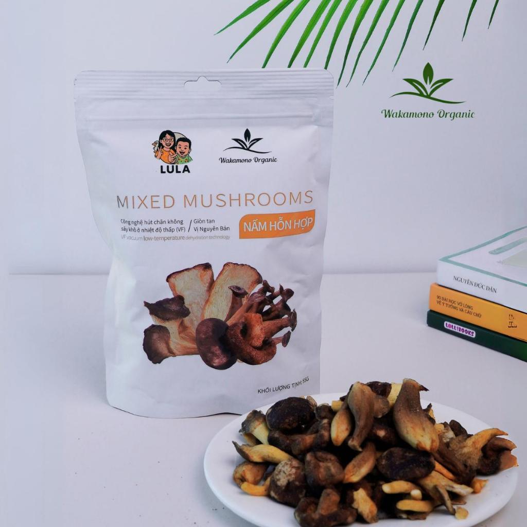 Trái cây-rau củ sấy giòn Wakamono Organic, Ăn vặt healthy, Giòn rụm từng miếng