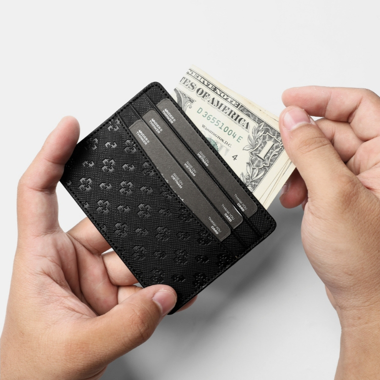 Ví Da PU Đựng Thẻ Monogram Card Holder Nam Nữ Bóp Đựng Tiền Mini Nhiều Ngăn | MI MIDORI
