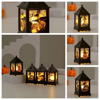 Đèn Lồng Halloween Mini LED 3D Trang Trí Treo hoặc Để Bàn, Ánh Sáng Huyền Bí Decor Tiệc Lễ Hội
