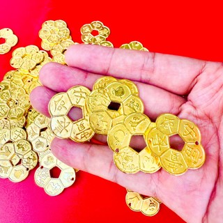 BÁN SỈ 20 30 Đồng Xu Mai Hoa Mạ Vàng phong thủy may mắn chiêu tài, Size 3cm