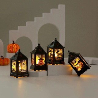 Đèn Lồng Halloween Mini LED 3D Trang Trí Treo hoặc Để Bàn, Ánh Sáng Huyền Bí Decor Tiệc Lễ Hội