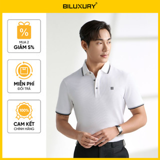 [T7_SALE 20%_HT] Áo Polo Nam Trắng 9APCB581TRK Biluxury Form Slimfit Cao Cấp Chống Nhăn Bền Màu