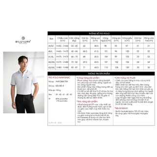 [T7_SALE 20%_HT] Áo Polo Nam Trắng 9APCB581TRK Biluxury Form Slimfit Cao Cấp Chống Nhăn Bền Màu