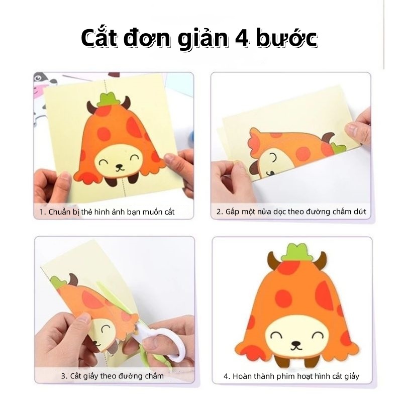 100 Chiếc Trẻ Em DIY Nhiều Màu Sắc Đồ Chơi Cắt Giấy Hoạt Hình Hình Thủ Công Thủ Công Giáo Dục Học Tập Trẻ Em Thủ Công
