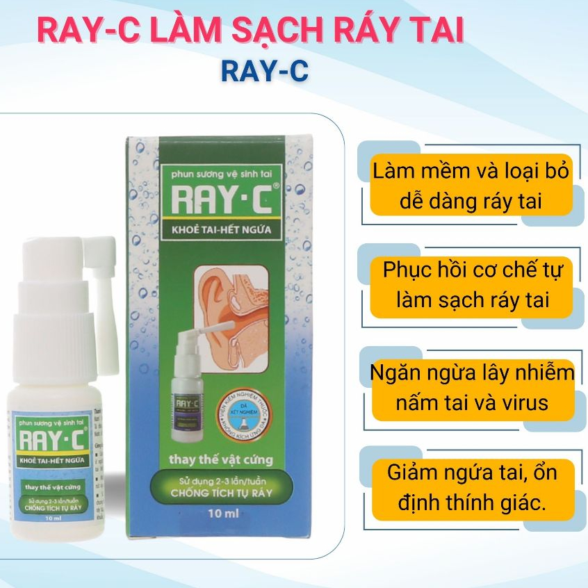 [HÀNG CTY + QUÀ] Ray-C Làm Sạch Ráy Tai - Chai 10ml