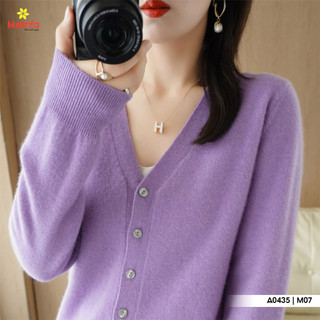 [XẢ KHO GIÁ SỐC] Áo len cardigan nữ, áo len cổ tim dài tay chất len dệt kim mềm mịn co giãn MELINFA VAA0435