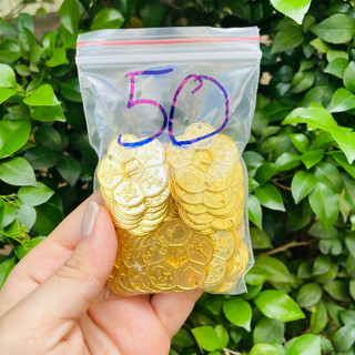 COMBO 30 50 Đồng Xu Hoa Mai Kim Tiền Phong Thủy Âm Dương Bằng Đồng