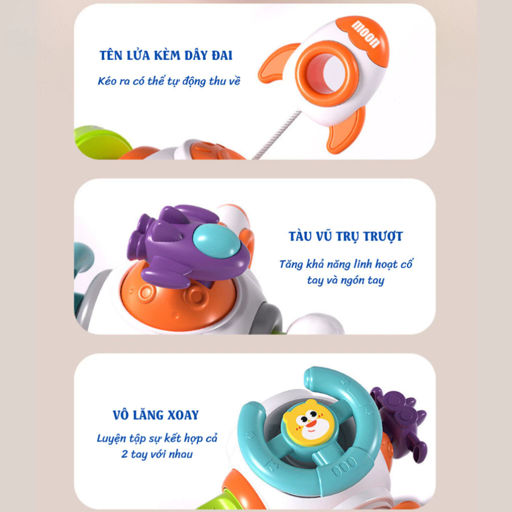 ( HÌNH TÊN LUA ) Đồ Chơi Trí Tuệ Cho Bé Khối Bận Rộn Cầm Tay 6 in 1 Hộp Khối Quả Cầu Không Gian Cầm Tay