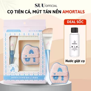 Cọ Tán Kem Nền Đuôi Cá Mút Tán Nền AMORTALS Bộ Đôi Makeup Mềm Mại Đàn Hồi