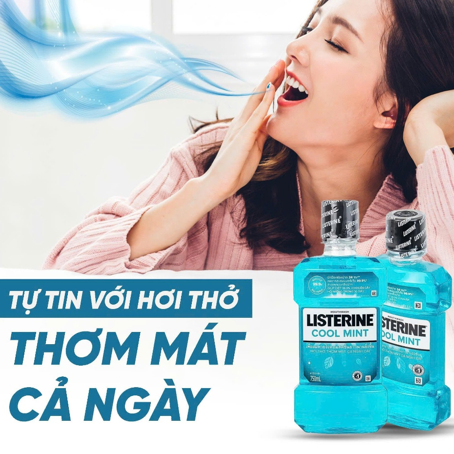 Nước Súc Miệng Listerine Cool Mint - Bảo Vệ Răng Miệng, Thơm Mát Ngày Dài - 250ml