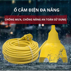 Ổ cắm điện ngoài trời 2500W chống nước kèm 5m dây chịu tải tốt