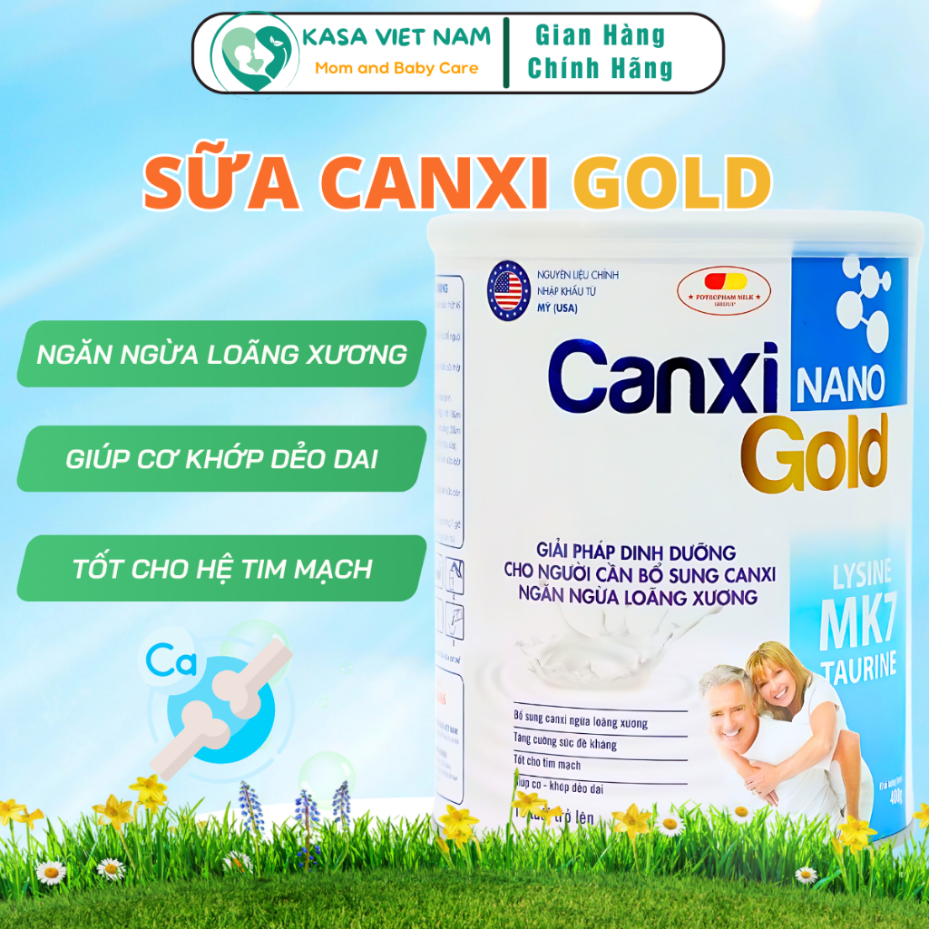 Sữa Bột CanXi Nano Gold Hộp 400 Gram Bổ sung Canxi-Hỗ Trợ Xương Khớp ...