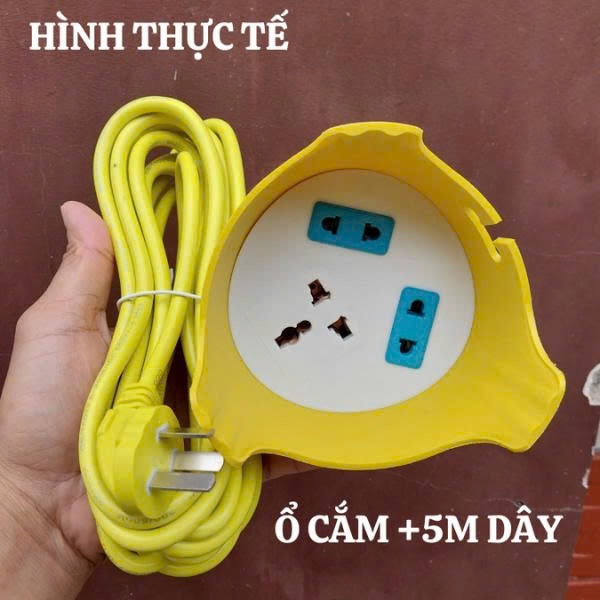 Ổ cắm điện ngoài trời 2500W chống nước kèm 5m dây chịu tải tốt