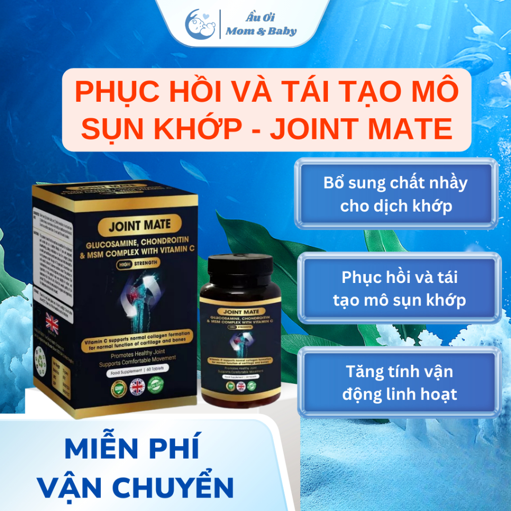 [TẶNG SIRO HO 65K] Viên Uống Joint Mate - Bổ Sung Phục Hồi Và Tái Tạo Mô Sụn Khớp, Giảm Đau Nhức Khớp - 60 Viên