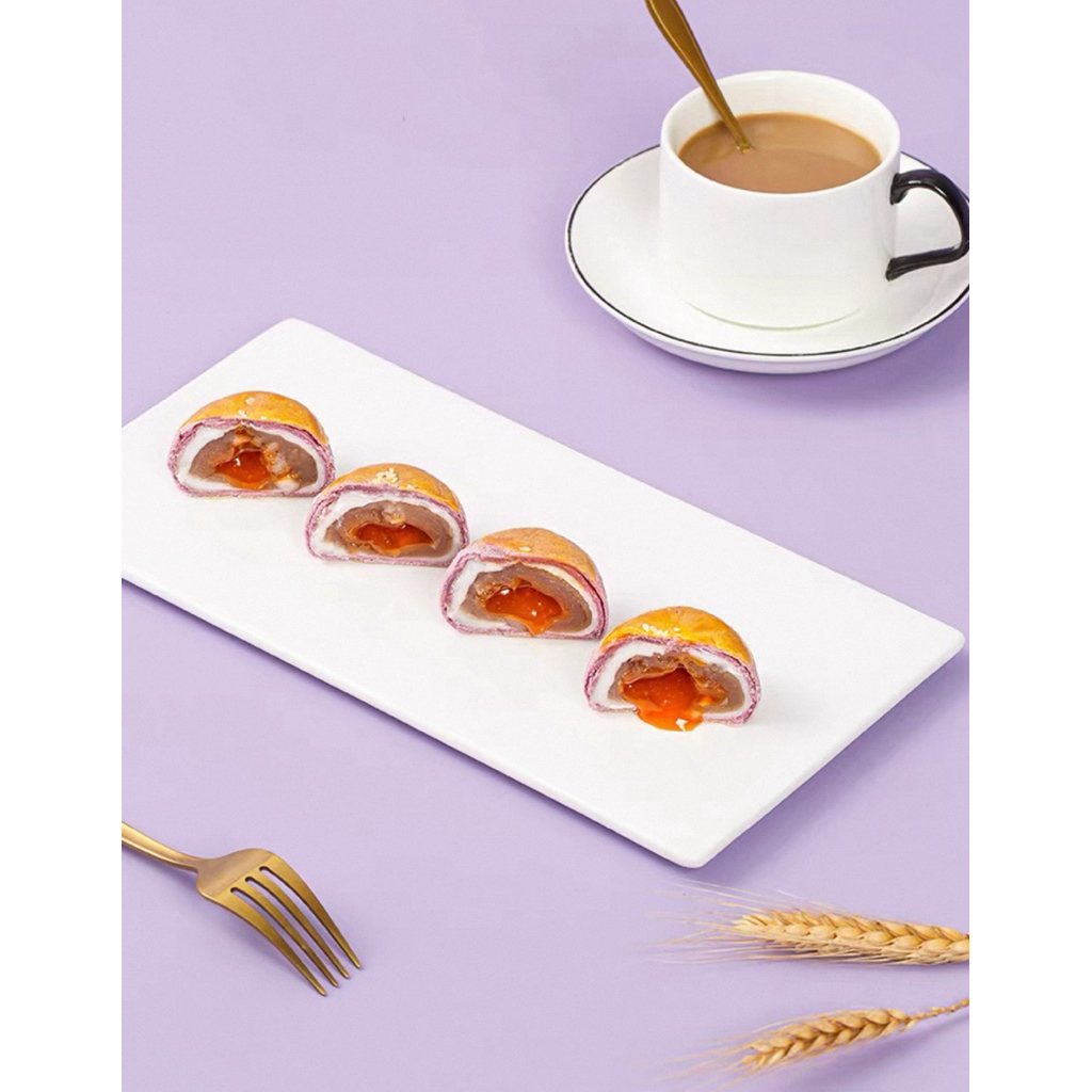 Bánh mini trứng chảy nhiều vị - khoai môn, lòng đỏ trứng, phô mai, matcha (Set hộp 6c)