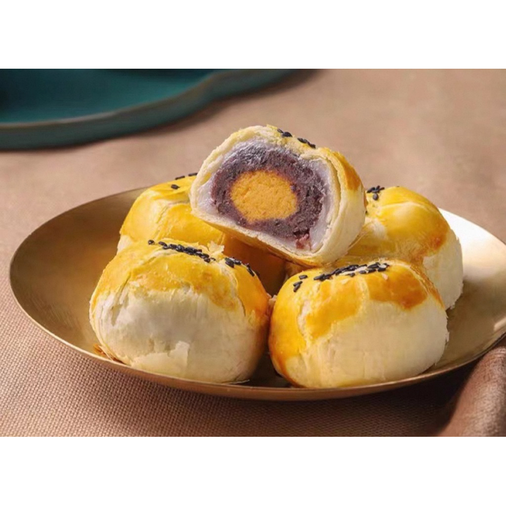 Bánh mini trứng chảy nhiều vị - khoai môn, lòng đỏ trứng, phô mai, matcha (Set hộp 6c)