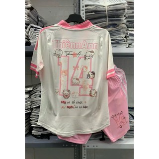 [CÓ IN TÊN] Bộ áo bóng đá trẻ em MU HỒNG in icon hello đủ size cho bé 8-65kg, chất thun lạnh thoáng mát Top Kid