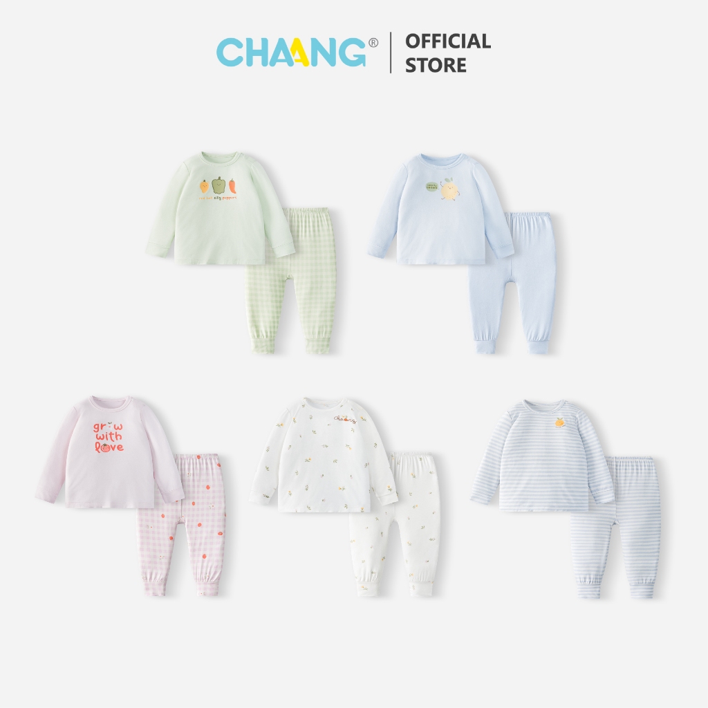 [CHAANG 6M-5Y] Bộ dài cúc vai Harvest cho bé gái và bé trai