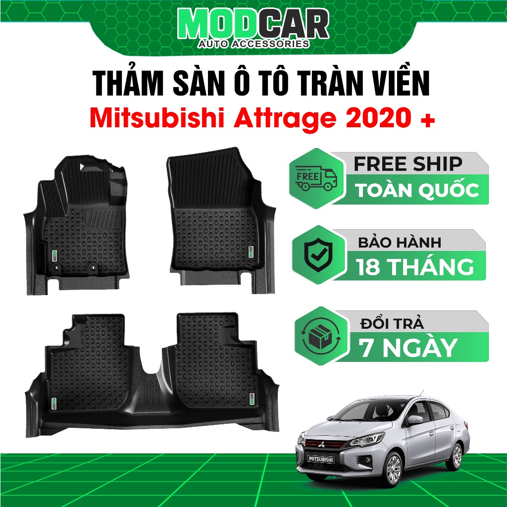 Thảm Lót Sàn Xe Mitsubishi Attrage (2020 - Hiện tại)  Modcar - Nhựa TPE 0 mùi, tràn viền | BigBuy360 - bigbuy360.vn