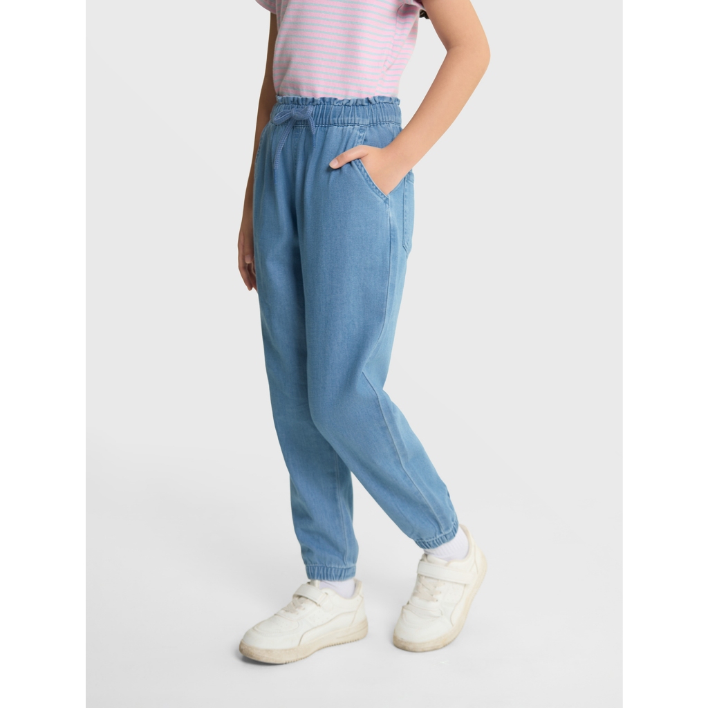 Quần jean bé gái CANIFA cạp chun dáng baggy 1BJ25A001