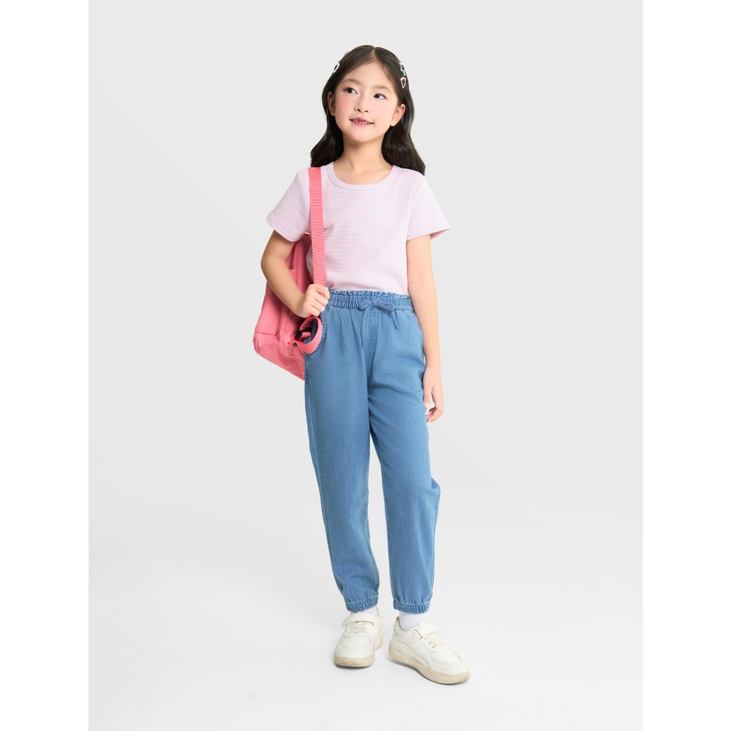 Quần jean bé gái CANIFA cạp chun dáng baggy 1BJ25A001