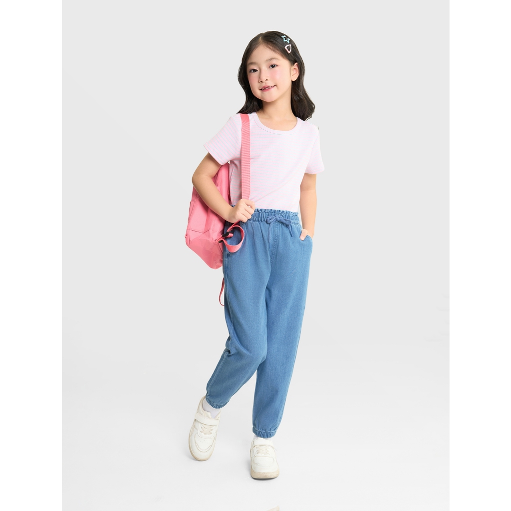 Quần jean bé gái CANIFA cạp chun dáng baggy 1BJ25A001