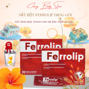 Combo 2 hộp sắt sinh học Ferrolip - Bổ sung sắt cho mẹ bầu và người thiếu máu hộp 20 gói