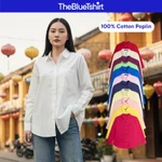 TheBlueTshirt - Áo sơ mi dài tay phom rộng nhiều màu cho nữ - The New Pocket Oversize Shirt - Women — ảnh 1