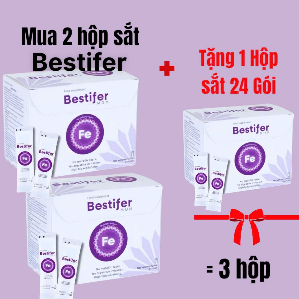 Sắt bầu hướng đích Bestifer Mom và canxi sinh học Bestical X cho mẹ bầu sau sinh hỗ trợ giảm thiếu máu do thiếu sắt