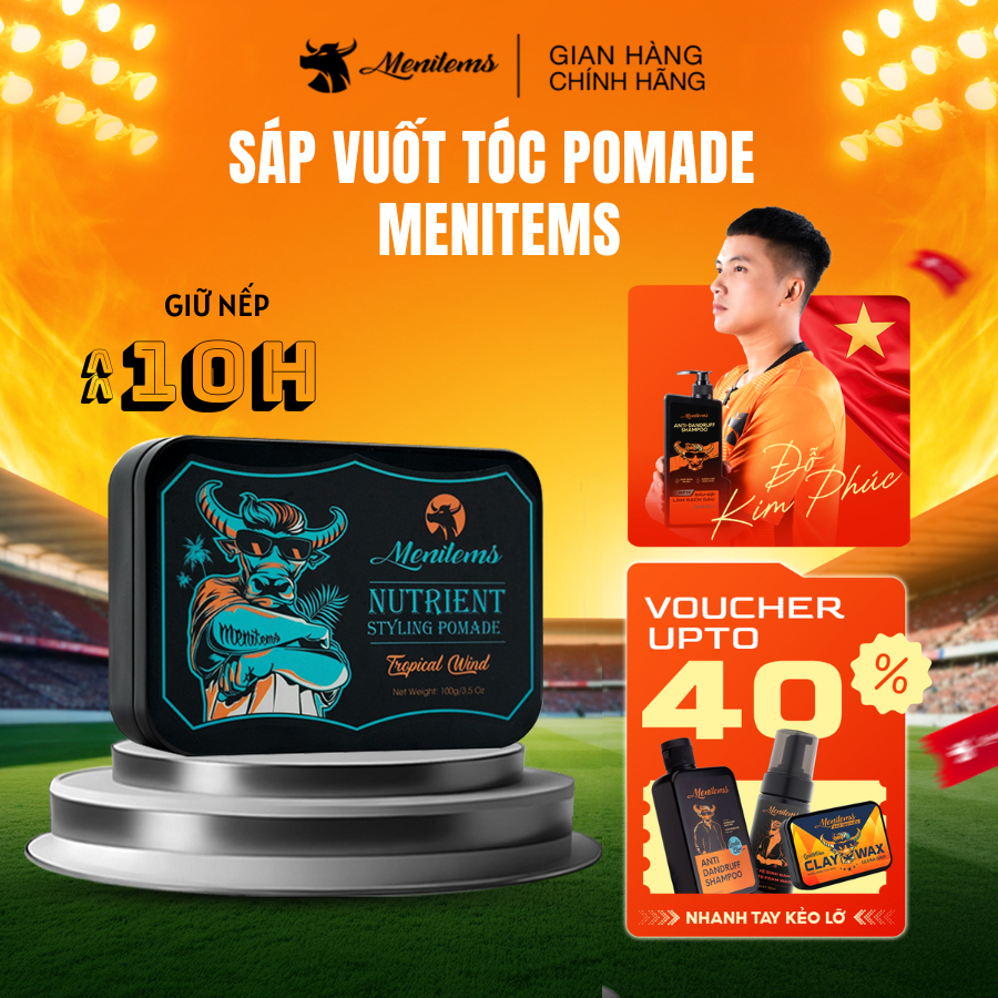 Sáp vuốt tóc Menitems, sáp vuốt tóc pomade, giữ nếp tóc, tạo kiểu tự ...