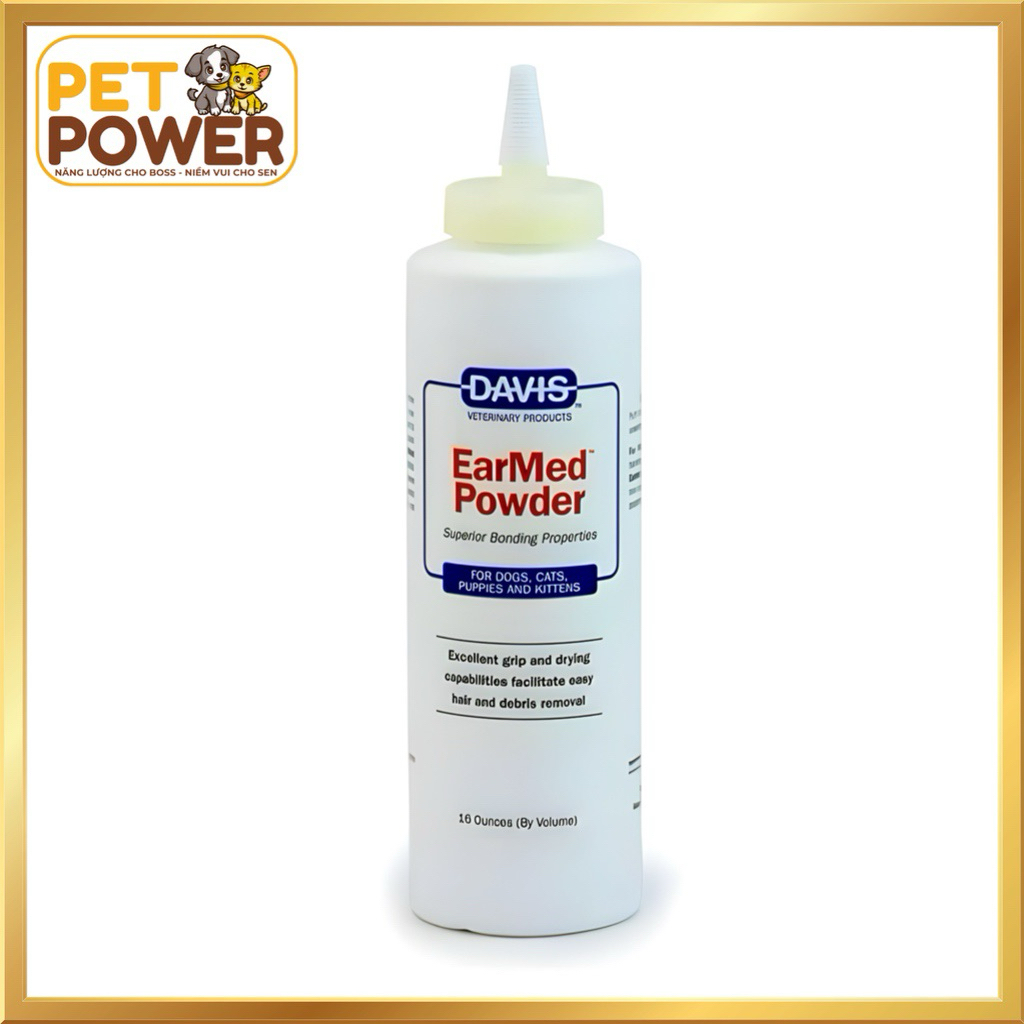 Bột nhổ lông tai DAVIS EARMED POWDER của MỸ cho chó mèo