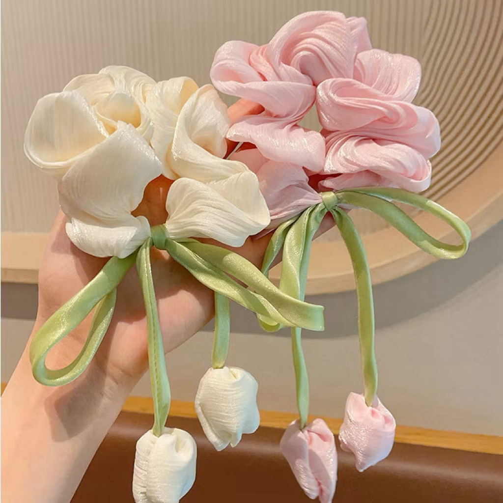 dây buộc tóc hoa tuylip