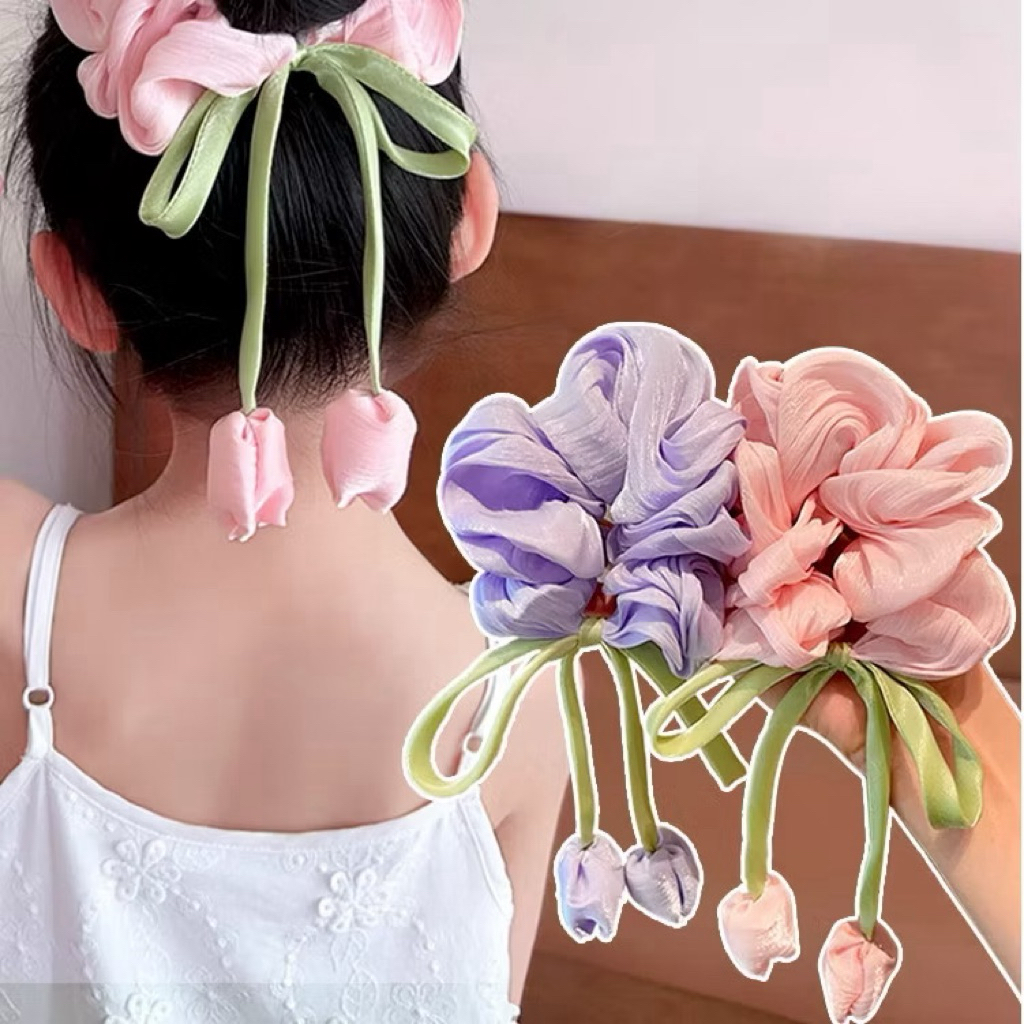 dây buộc tóc hoa tuylip
